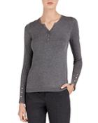 Gerard Darel Claire Button-detail Fitted Sweater