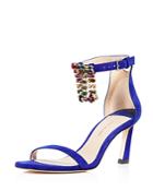 Stuart Weitzman Women's 75fringesquarenudist Satin Embellished High-heel Sandals