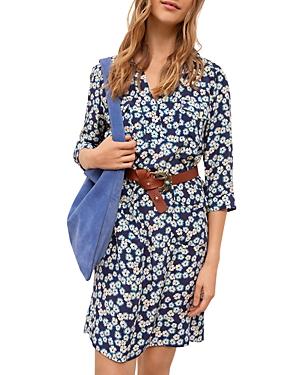 Gerard Darel Santia Floral Silk Shirt Dress