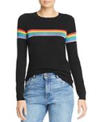 Madeleine Thompson Metallic-rainbow-stripe Cashmere Crewneck Sweater