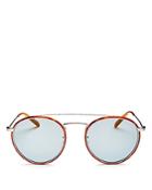 Oliver Peoples Women's Ellice Mirrored Brow Bar Round Sunglasses, 50mm