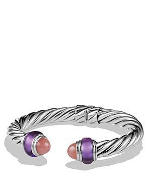 David Yurman Cable Classics Bracelet With Guava Quartz & Amethyst