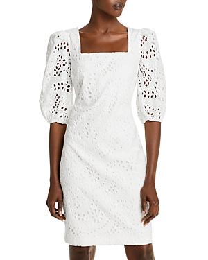 Eliza J Balloon Sleeve Eyelet Dress