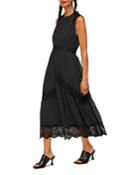 Whistles Spot Lace Midi Dress
