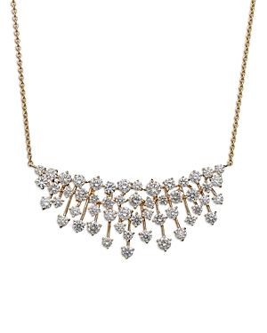 Hueb 18k Yellow Gold Luminus Diamond Cluster Statement Necklace, 16