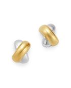 Bloomingdale's Crossover Huggie Earrings In 14k Yellow & White Gold - 100% Exclusive