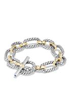 David Yurman Cushion Chain Link Bracelet With Blue Sapphires And 18k Gold