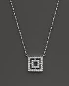 Diamond Square Pendant Necklace In 14k White Gold, .35 Ct. T.w.