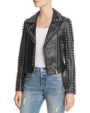 Rebecca Minkoff Adelia Studded Leather Moto Jacket