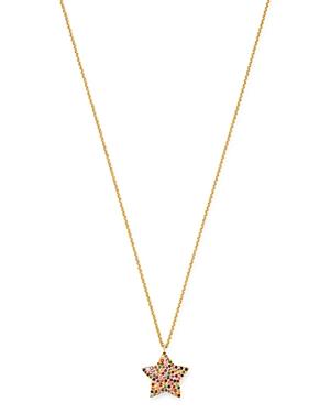 Shebee 14k Yellow Gold Sapphire & Multi Stone Pendant Necklace, 31