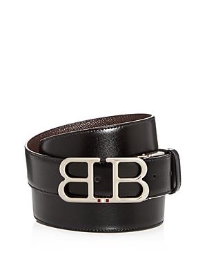 Bally Britt Mirror B Buckle Reversible Leather Belt