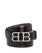 Bally Britt Mirror B Buckle Reversible Leather Belt