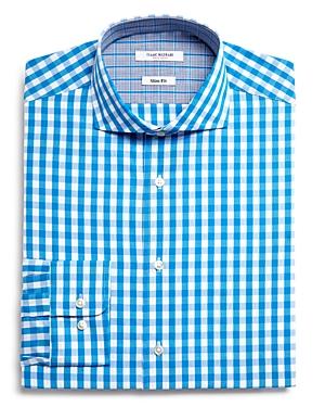 Isaac Mizrahi New York Gingham Slim Fit Dress Shirt - Compare At $59.50