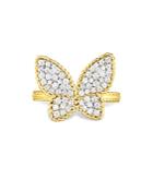 Roberto Coin 18k Yellow Gold Princess Tiny Treasure Diamond Pave Butterfly Ring