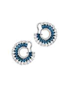Bloomingdale's Blue Sapphire & Diamond Statement Earrings In 14k White Gold -100% Exclusive