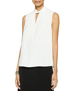 Misook Twist Neck Crepe De Chine Tank