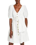 French Connection Besima Puff Sleeve Belted Dress
