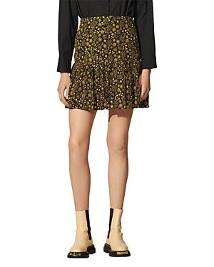 Sandro Cerise Short Printed Skirt