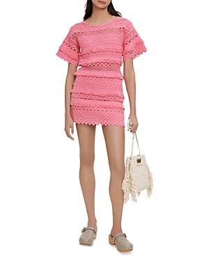 Maje Rosy Crochet Knit Dress