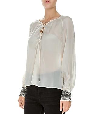The Kooples Embellished Lace-up Top