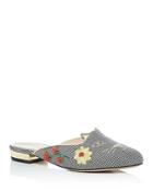 Charlotte Olympia Women's Sabot Kitty Embroidered Mules