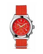 Salvatore Ferragamo Red Dial Canvas Watch, 42mm