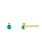 Adinas Jewels Turquoise & Cubic Zirconia Stud Earrings