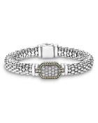 Lagos 18k Gold And Sterling Silver Caviar Rope Bracelet With Diamonds