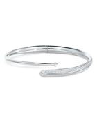 De Beers Forevermark 18k White Gold Avaanti Diamond Pave Bypass Bangle Bracelet