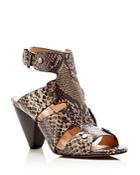 Vince Camuto Ekerd Embossed Caged Ankle Strap High Heel Sandals