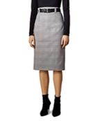Karen Millen Belted Glen Plaid Pencil Skirt