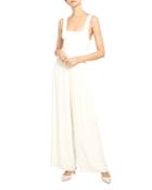 Theory Square Neck Ribbed Viscose Crepe Jumpsuit