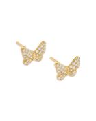 Adina's Jewels Pave Butterfly Stud Earrings
