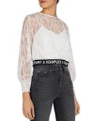 The Kooples Logo-band Lace Top