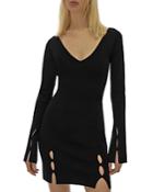 Helmut Lang Long Sleeve Slit Detail Dress