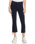 Mother The Insider Crop Step-hem Corduroy Jeans In Navy