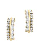 Bloomingdale's Diamond Baguette And Round Curved Drop Earrings In 14k Yellow Gold, 0.40 Ct. T.w. - 100% Exclusive