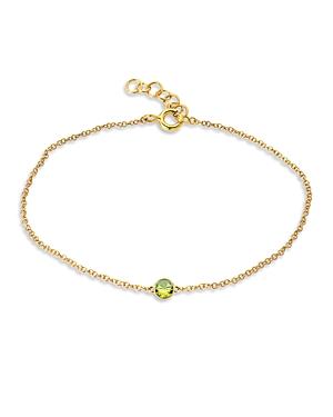 Zoe Lev 14k Yellow Gold Peridot August Birthstone Bracelet