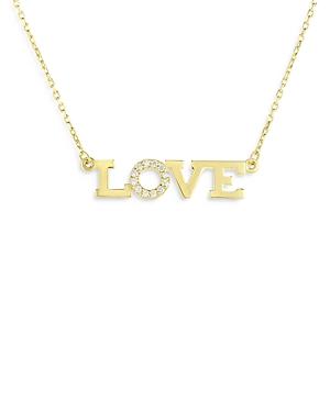 Milanesi And Co 14k Yellow Gold Diamond Love Pendant Necklace, 18