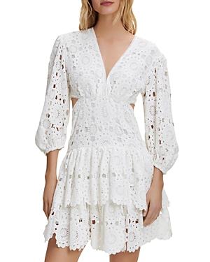 Maje Rivajia Embroidered Side Cutout Dress