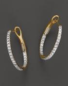 Diamond Inside-out Hoop Earrings In 14k Yellow Gold, .25 Ct. T.w.