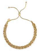 Argento Vivo Woven Chain Adjustable Bracelet In 18k Gold-plated Sterling Silver