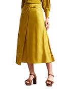 Ted Baker Jaune Asymmetric Twist Midi Slip Skirt