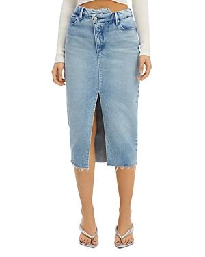 Good American Denim Crossover Pencil Skirt