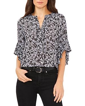 Vince Camuto Printed Ruffle Sleeve Top