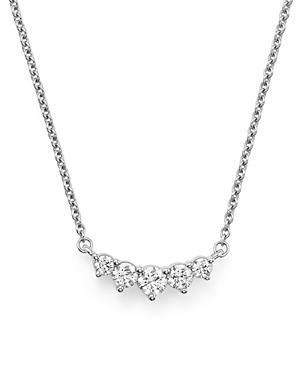 Graduated Diamond Necklace In 14k White Gold, .75 Ct. T.w.