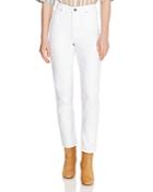 Sandro Romaric Cropped High Rise Straight-leg Jeans In White