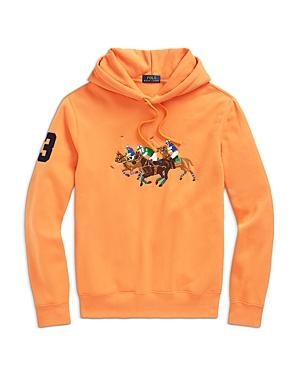 Polo Ralph Lauren Cotton Blend Fleece Triple Pony Embroidered Logo Classic Fit Hoodie