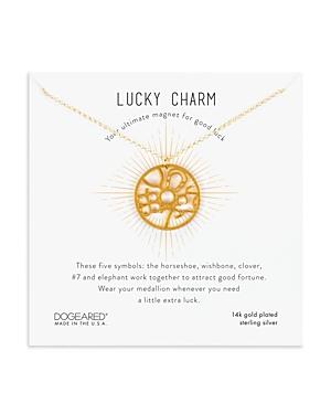 Dogeared Lucky Charm Good Luck Token Necklace In 14k Gold-plated Sterling Silver, 18