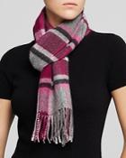C By Bloomingdale's Plaid Cashmere Scarf